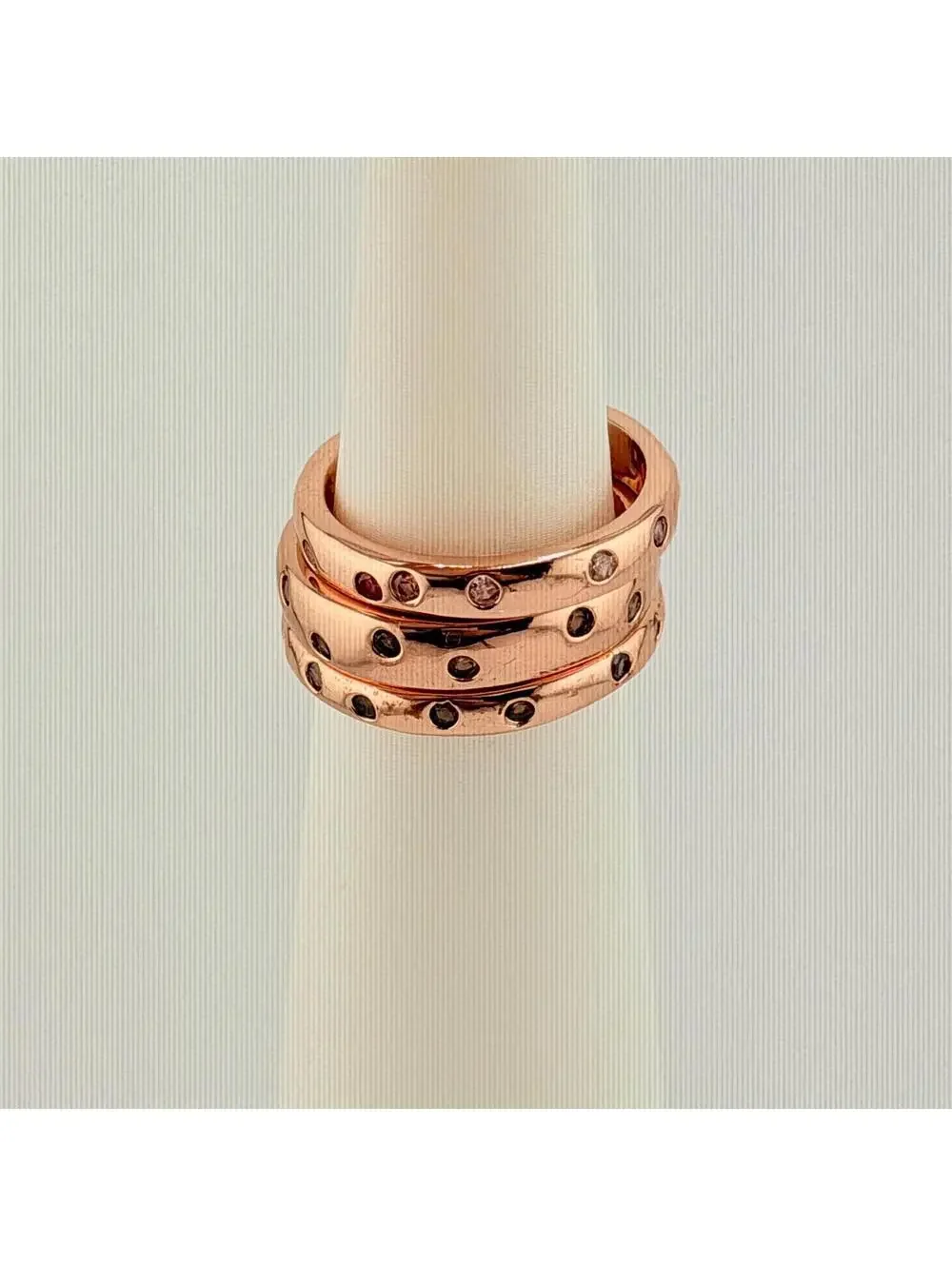 Bomb Party MHA Mental Health Awareness 3x 360 Bands Ring Sz 8 on Rose Gold
